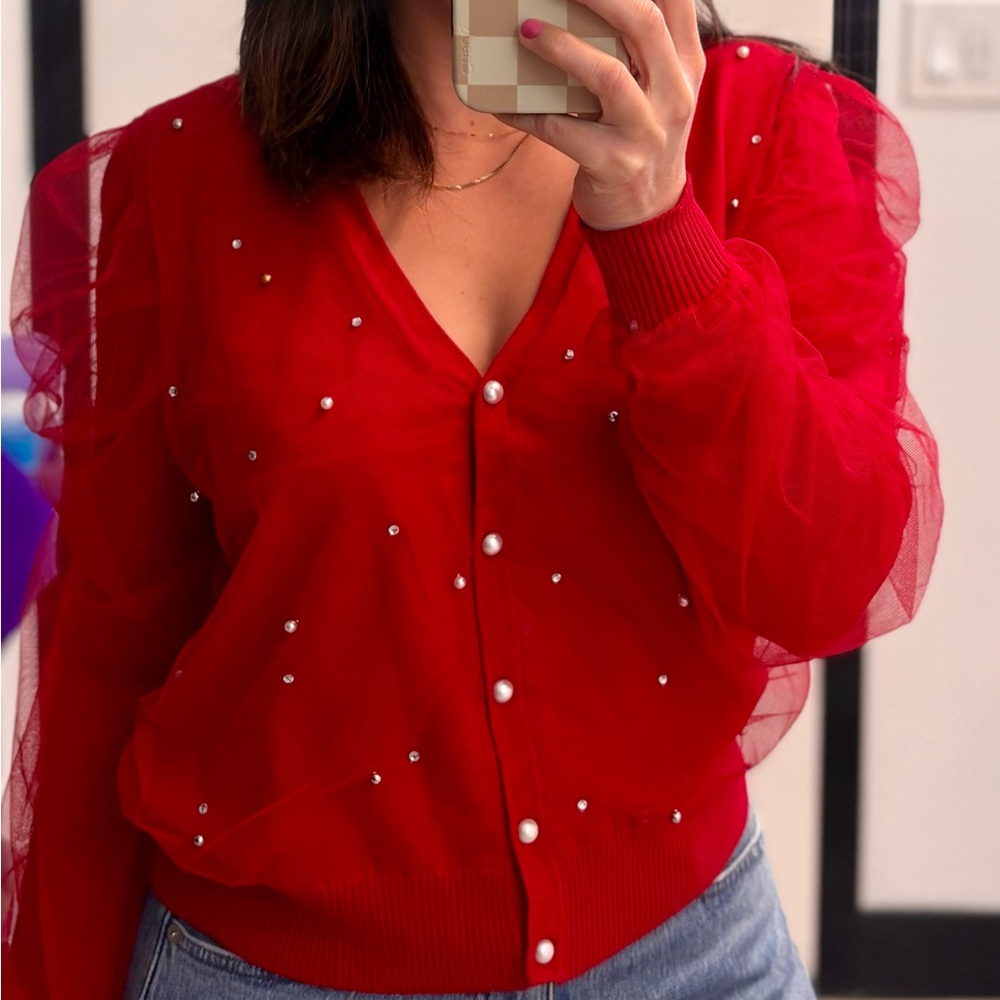 Joseph A Bold Red Knit Top